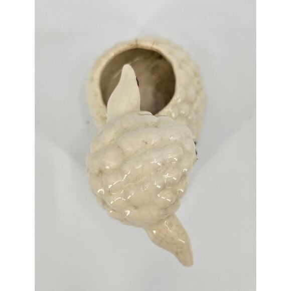 Vintage Ceramic Lamb Planter – Winking Sheep with Bow – 1950s Japan Style - Picture 5 of 7